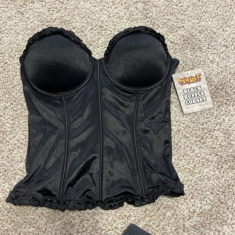 Spirit Halloween Black Corset - NEVER WORN! Size large